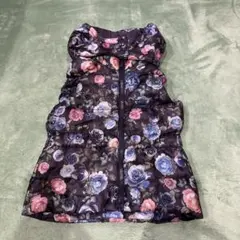 H&M 花柄　フード付き中綿ダウンベスト 110センチ