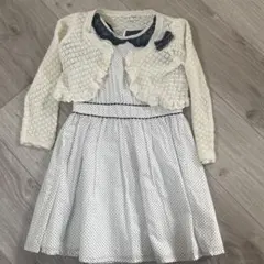 anyFAM CHOPINドット柄ドレス 100cm カーディガン付き