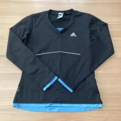 adidas アディダスClimaLite 長袖Tシャツ S ブラック/ブルー
