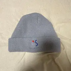 グレー ニット帽 ロゴ刺繍付き