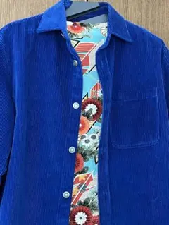 ・ZARA/コーデュロイシャツジャケット／ロイヤルブルー/男女用