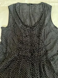 インゲボルグ　チュニック　水玉　ドット　ブラック　トップス