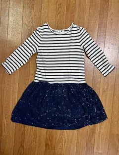 【値下げ】 GAP ワンピース ストライプ スパンコール140cm L