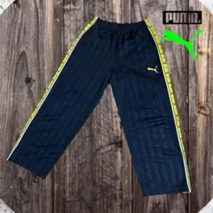 【希少】【廃盤】PUMA ストライプパンツ ネイビー×黄緑 プージャー M