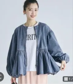 coca新品☆完売商品☆ デニムギャザーアウター Mサイズ