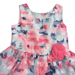 110〜120 ドレス 花柄 ピンク フレア キッズ 女の子 結婚式 発表会