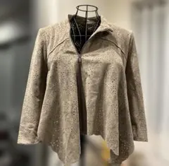 BCBGMAXAZRIA パンチング ジップジャケット ノーカラー