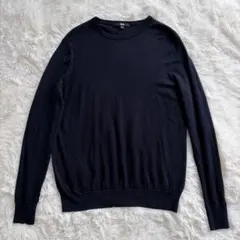 ユニクロ　エクストラファインメリノ　クルーネック セーター XL ネイビー