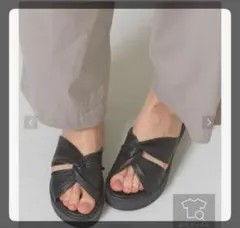 ユナイテッドアローズ green label relaxing サンダル 黒37のサムネイル