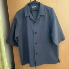 GUオープンカラーシャツダークグレーM