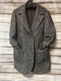 MACPHEE 美品 起毛 ヘリンボーン ツイード ウール アルパカ混 コート