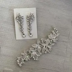 ウエディング　ピアス＆ヘッドドレスセット