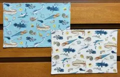 【海の生き物柄】ランチョンマット 2色2 枚セット 20x30