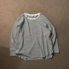 UNIQLO レディースXL ボーダー カットソー ラウンドヘム ロンT