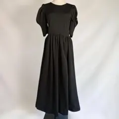 フォクシーニューヨーク ギャザー ストレッチ ワンピース ロゴ刺繍 42