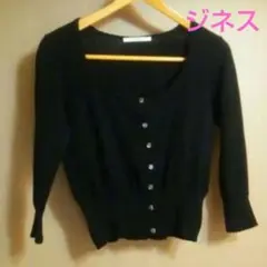 Jines ジネス カーディガン ボレロ はおりもの 黒 ガラスボタンのサムネイル