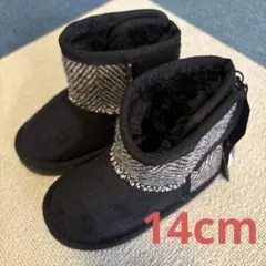 Harris Tweed キッズブーツ 黒　14cm