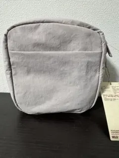 新品未使用　MUJI 無印良品 リンクルナイロンピンク　大きく開くスクエアポーチのサムネイル