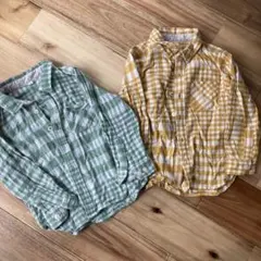 無印良品　チェック　シャツ　100サイズ　2枚セット