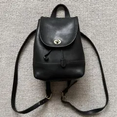 ✨オールドコーチ COACH ターンロック グラブタンレザー ミニリュック 黒