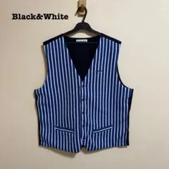 美品 Black&White ストライプ ベスト LL B2108GSKDのサムネイル