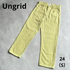 Ungrid ハイウエスト ルーズカラーデニム24 S ストレート イエローのサムネイル