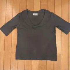 agnes b ダークグレー Vネック Tシャツ 半袖