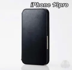 iPhone 13 Pro ソフト レザー スマホ 手帳型 ケース ブラック 色のサムネイル