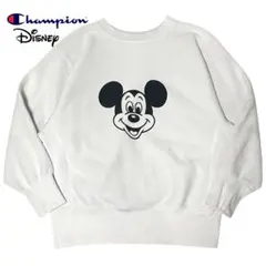 Champion リバースウィーブ ミッキー 白 L USA古着 ディズニー