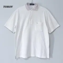 TOROY トロイ　メンズ　ポロシャツ　ホワイト　ゴルフ　カジュアル　Mサイズのサムネイル