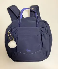 しずく型リュック(M) ヌビキルト ブラック×ラベンダー ハンドメイド