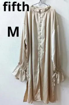 フィフス　オーバーサイズ　ロングシャツ　カーディガン　光沢　ベージュ系
