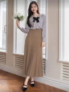 ブラウン プリーツスカート JP-M