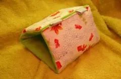 おやすみテント「金魚柄：黄緑」小中型インコ用コザクラインコボタンインコ