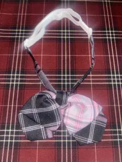 チェック柄リボンネクタイ