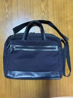 ナイロン レザー ショルダーバッグ 黒