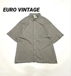 80’s 90’s ユーロヴィンテージ ライトスウェット地　シャツ　総柄