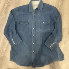 デニムシャツ 長袖　デニム長袖シャツ　デニムシャツ　コットン　ナノユニバース
