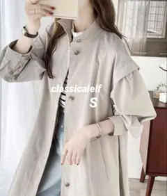 classicalelf Aラインシルエットでお洒落 タックロングコート