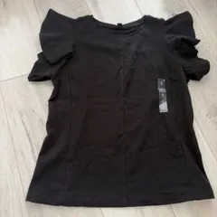 ★ユニクロ　ラッフルスリーブT S黒 フリル袖 Tシャツ　トップス　新品のサムネイル