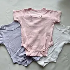 美品☆半袖ボディスーツ 3点セット（ラベンダー・ピンク・ホワイト）70cm