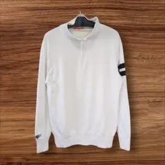 【美品】ビームスゴルフ 裏地付き ハーフジップ ニット セーター ホワイト L