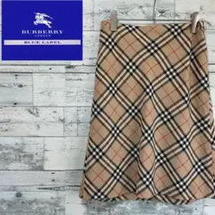 ☆美品☆バーバリーブルーレーベル　ノバチェック柄スカート　希少　ウール混　36