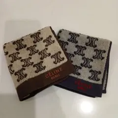 CÉLINE ロゴ入りタオルハンカチ 2枚セット