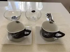 ☆お値下げ☆ 【新品未使用】　Refine コーヒーカップ　ガラス皿　ペアセット