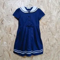 CHOPIN ネイビー セーラー襟 半袖ワンピース 130cm