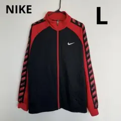 NIKE トラックジャケット ジャージ 上 黒 赤 ビッグロゴ バック 