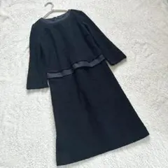 リフレクト セットアップ風 ワンピース 9 ツイード ネイビー