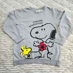 スヌーピー　グレー　トレーナー　スエット　長袖　Mサイズ　春