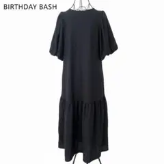 BIRTHDAY BASH パフスリーブティアードワンピース ブラック F